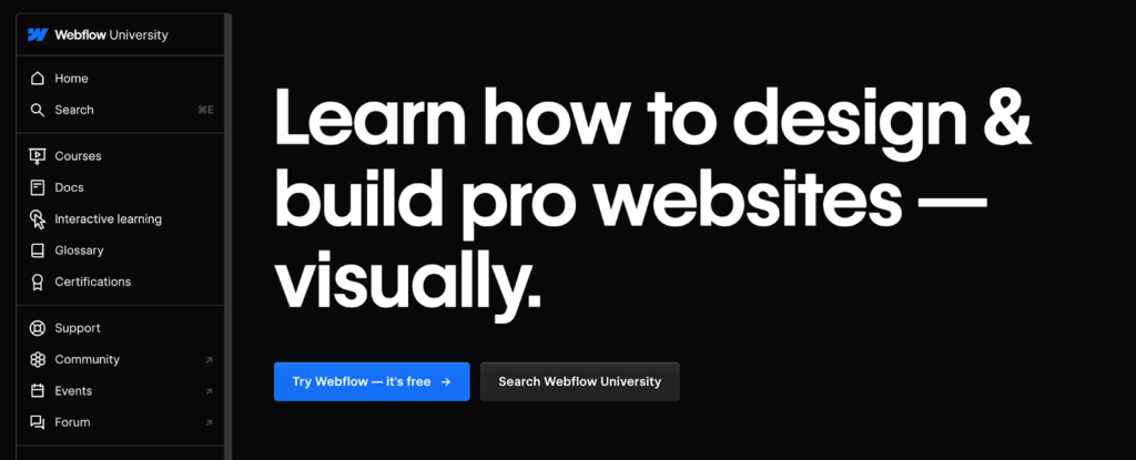 Webflow university